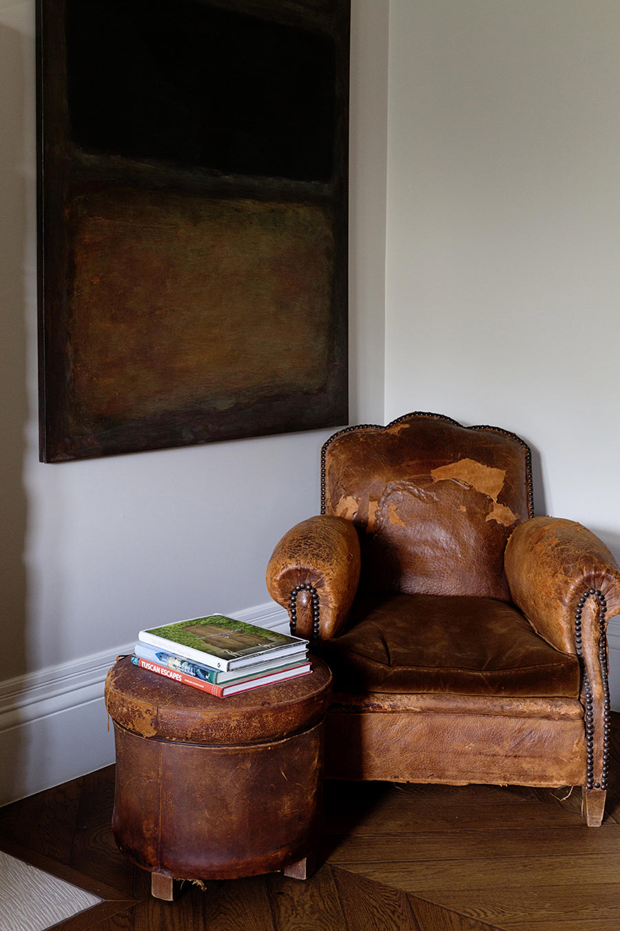Distressed new arrivals leather armchair