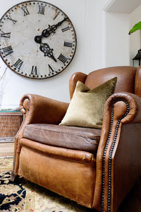 Pair of leather club chairs