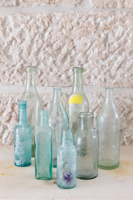 Selection of vintage glass bottles