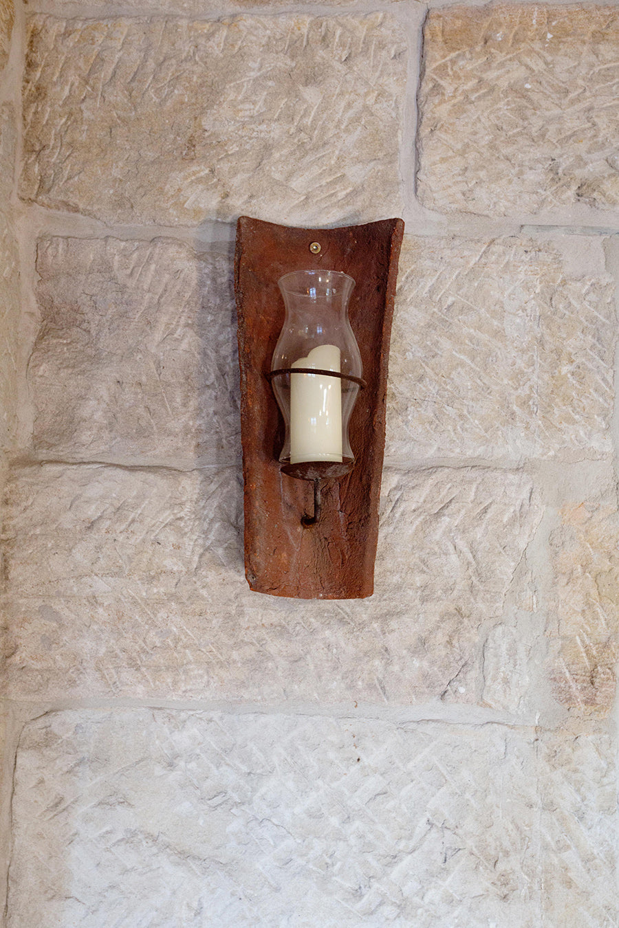 Rustic terracotta candelabra