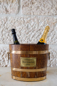 Vintage timber and brass champagne bucket
